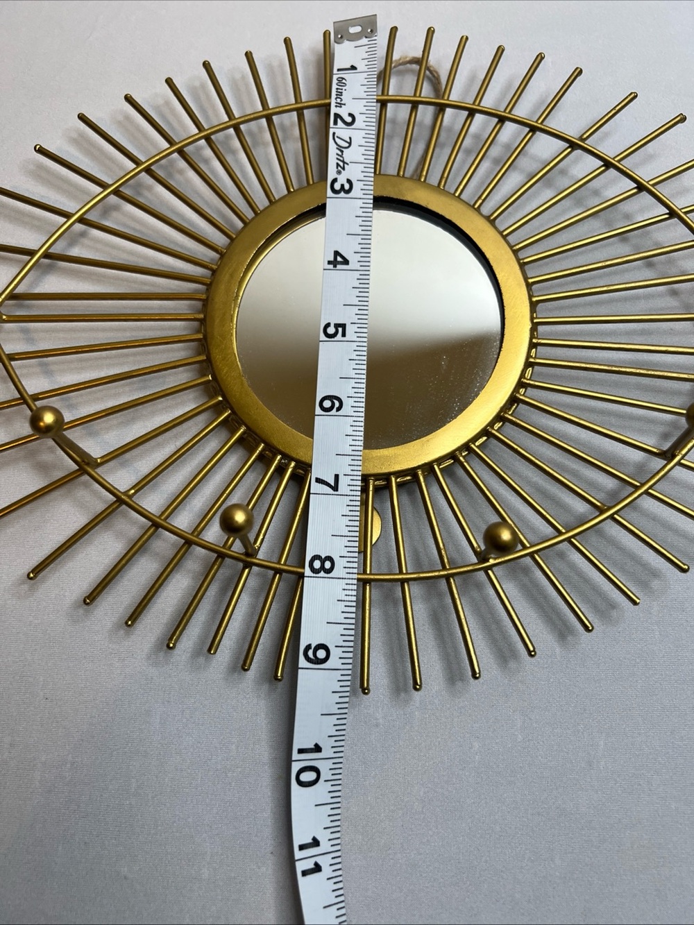 Cost Plus World Market Gold Eye-Shaped Sunburst Mirror Jewelry Holder - Picture 6 of 8